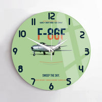 Thumbnail for F-86F Sabre Sweep The Sky design on light green no frame wall clock