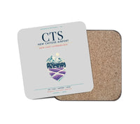Thumbnail for New Chitose Airport Sapporo (CTS) design on light gray 1 piece coaster