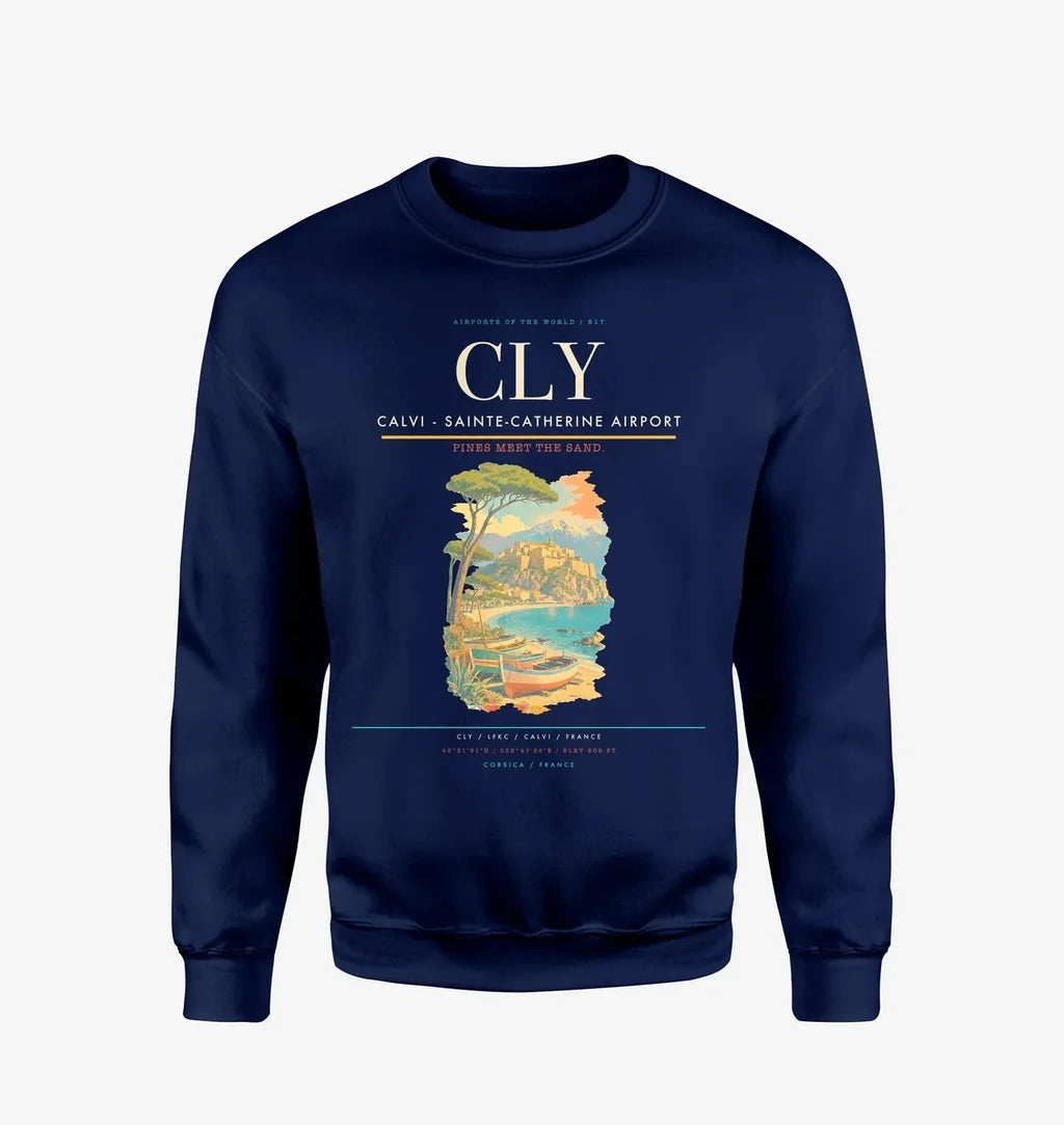 Calvi - Sainte-Catherine Airport CLY Sweatshirt - Navy Blue