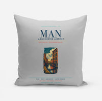 Thumbnail for Manchester Airport (MAN) design on light gray pillow