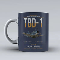 Thumbnail for TBD-1 Devastator design on dark blue ceramic mug, double-side print
