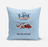 Thumbnail for Sikorsky S-92A design on light blue pillow
