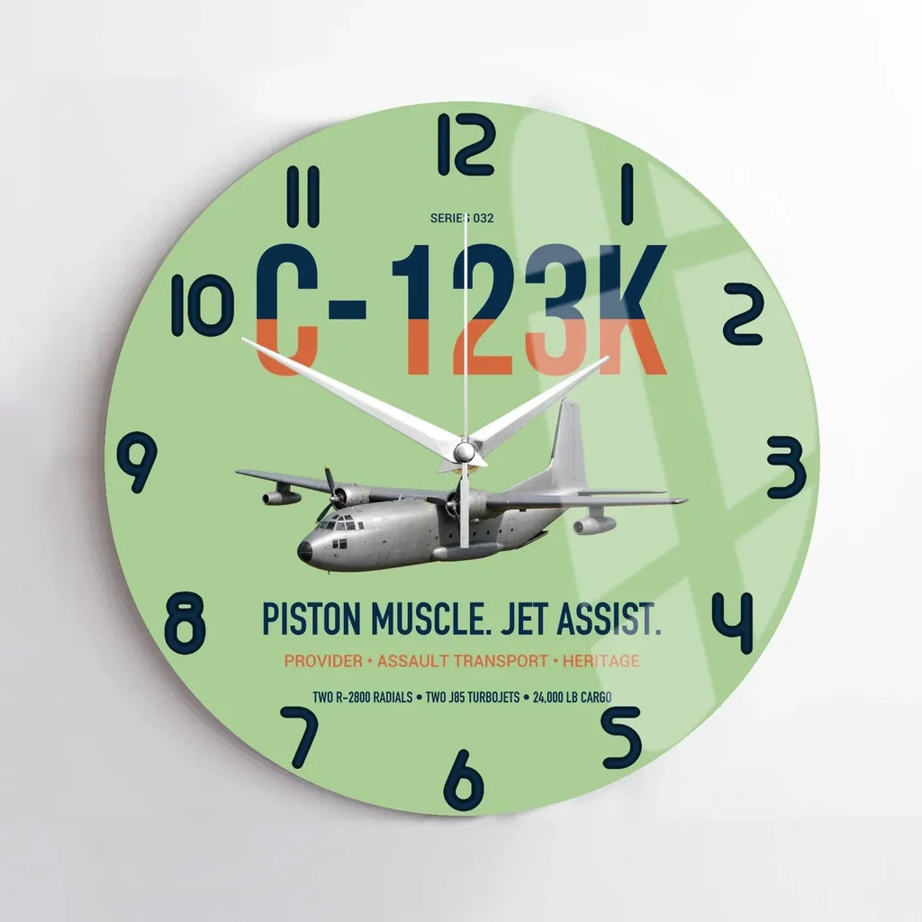 C-123K Provider design on light green no frame wall clock