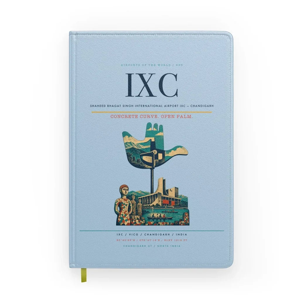Shaheed Bhagat Singh International Airport (IXC) design on light blue notebook