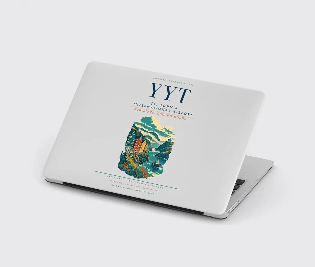 St. John's International Airport (YYT) design on light gray MacBook case