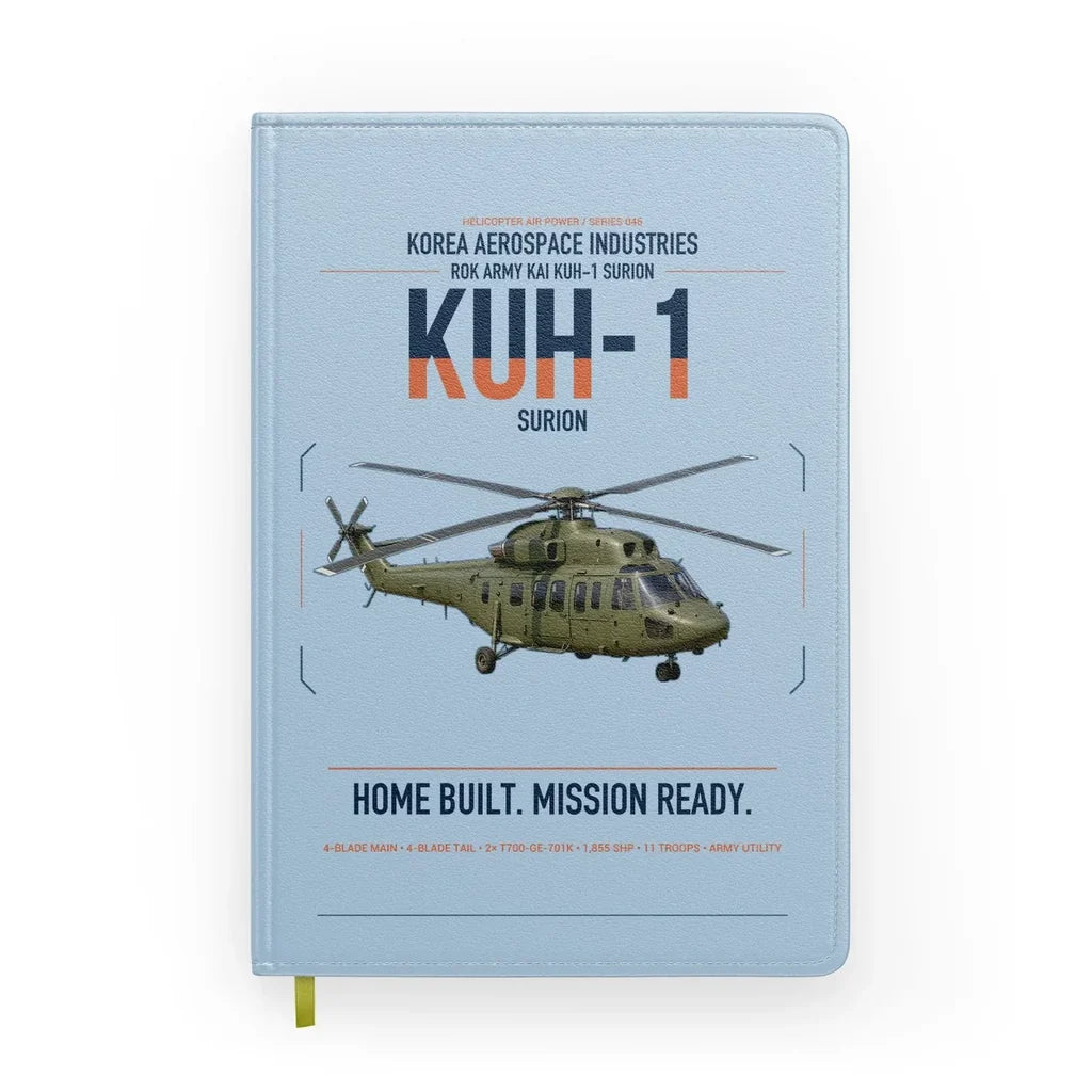 Korea Aerospace Industries KUH-1 Surion design on light blue notebook