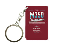 Thumbnail for Piper M350 design on dark red designed key chain, double-side print