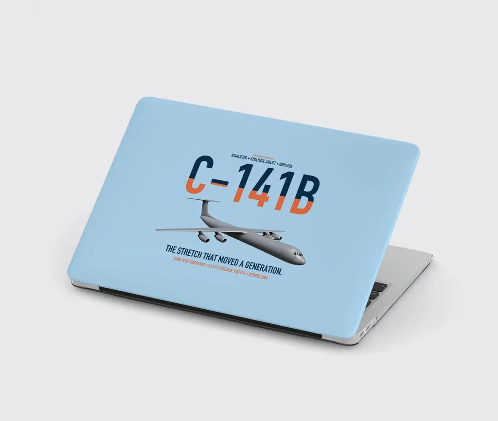 C-141B Starlifter design on light blue MacBook case