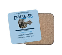 Thumbnail for CFM56-5B design on light blue 1 piece coaster