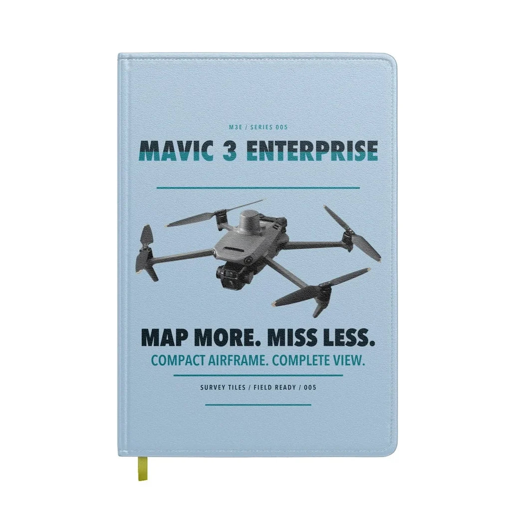 DJI Mavic 3 Enterprise design on light blue notebook