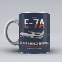 Thumbnail for E-7A Wedgetail design on dark blue ceramic mug, double-side print