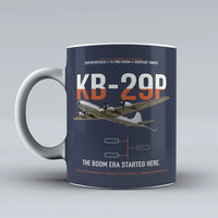 Thumbnail for KB-29P SUPERFORTRESS design on dark blue ceramic mug, double-side print