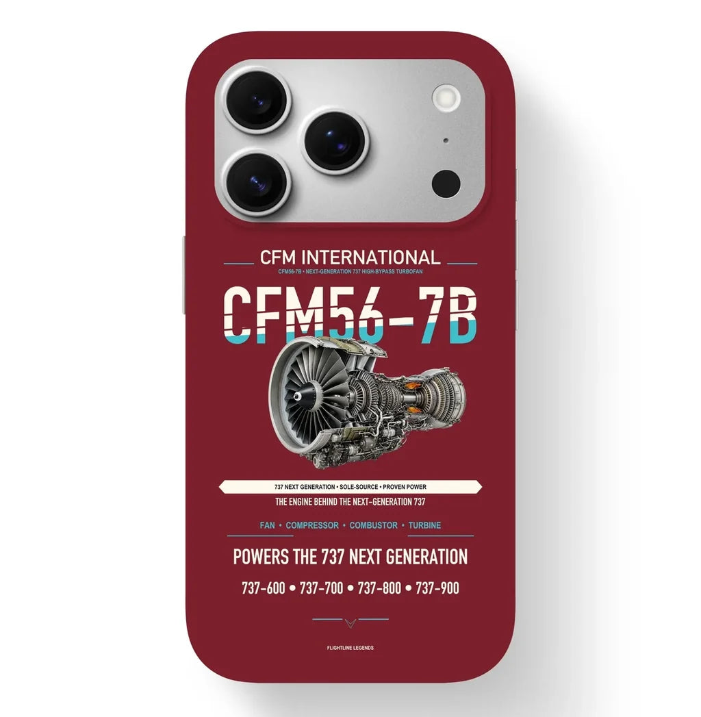 CFM56-7B Case design on dark red iphone case
