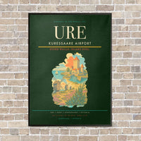 Thumbnail for Kuressaare Airport URE vertical canvas print - framed - dark green background