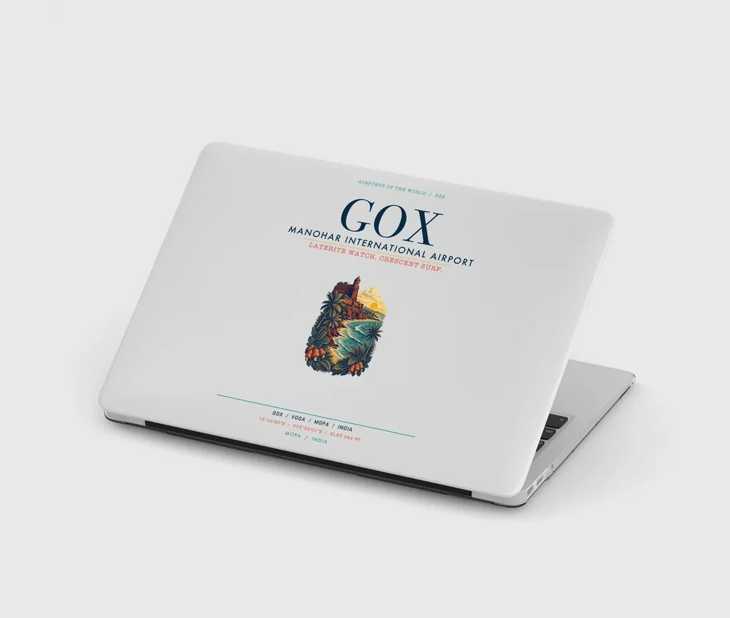 Manohar International Airport Mopa (GOX) design on light gray MacBook case