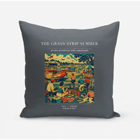 Thumbnail for VINTAGE G4142 - The Grass Strip Summer - Designed Pillows design on gray