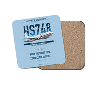 Thumbnail for Hawker Siddeley HS 748 Series 2A design on light blue 1 piece coaster