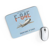 Thumbnail for F-84E Thunderjet design on light blue rectangle mouse pad