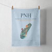 Thumbnail for Phnom Penh International Airport (PNH) design on light blue towel