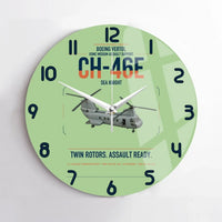 Thumbnail for Boeing Vertol CH-46E Sea Knight design on light green no frame wall clock