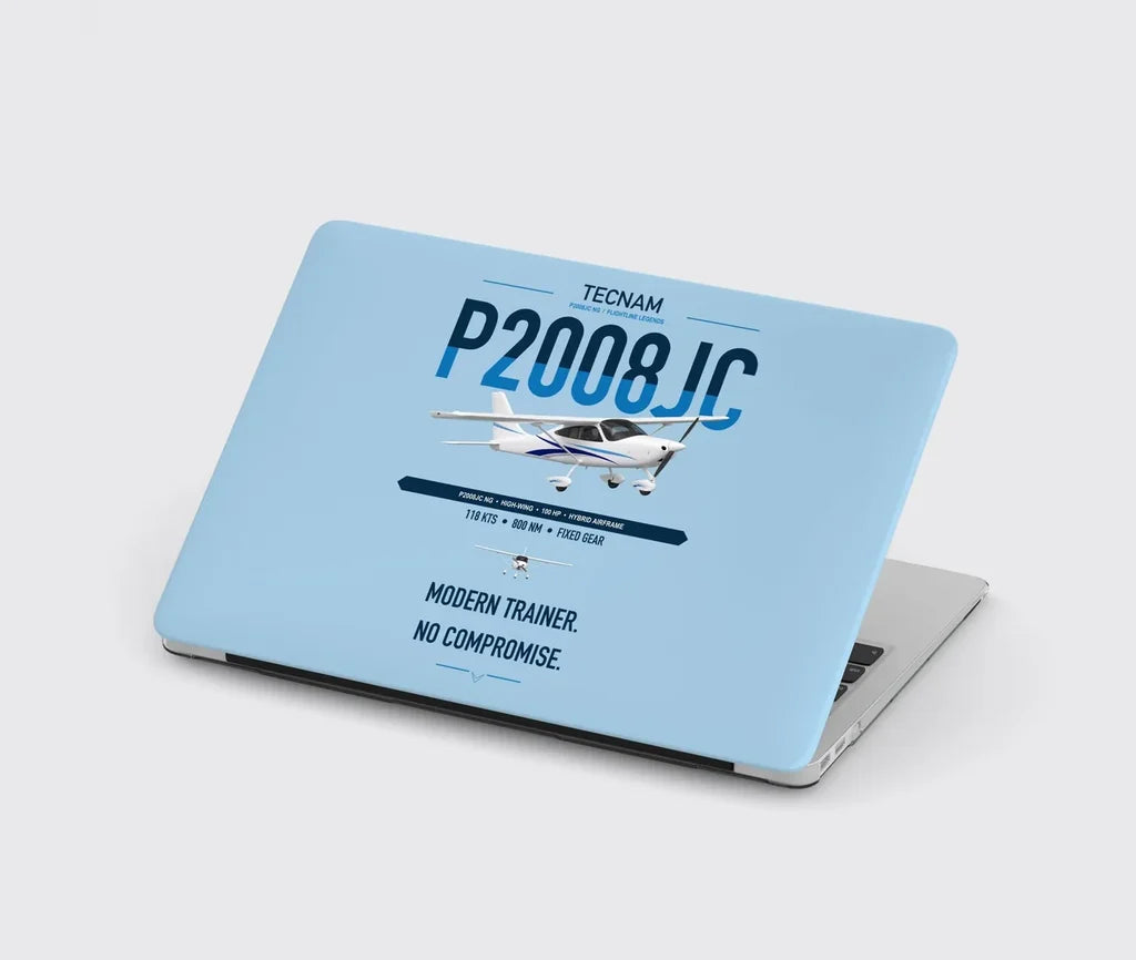 Tecnam P2008JC NG design on light blue MacBook case