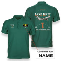 Thumbnail for Airbus A330 MRTT design on green+name double-side polo t-shirt, double-side print