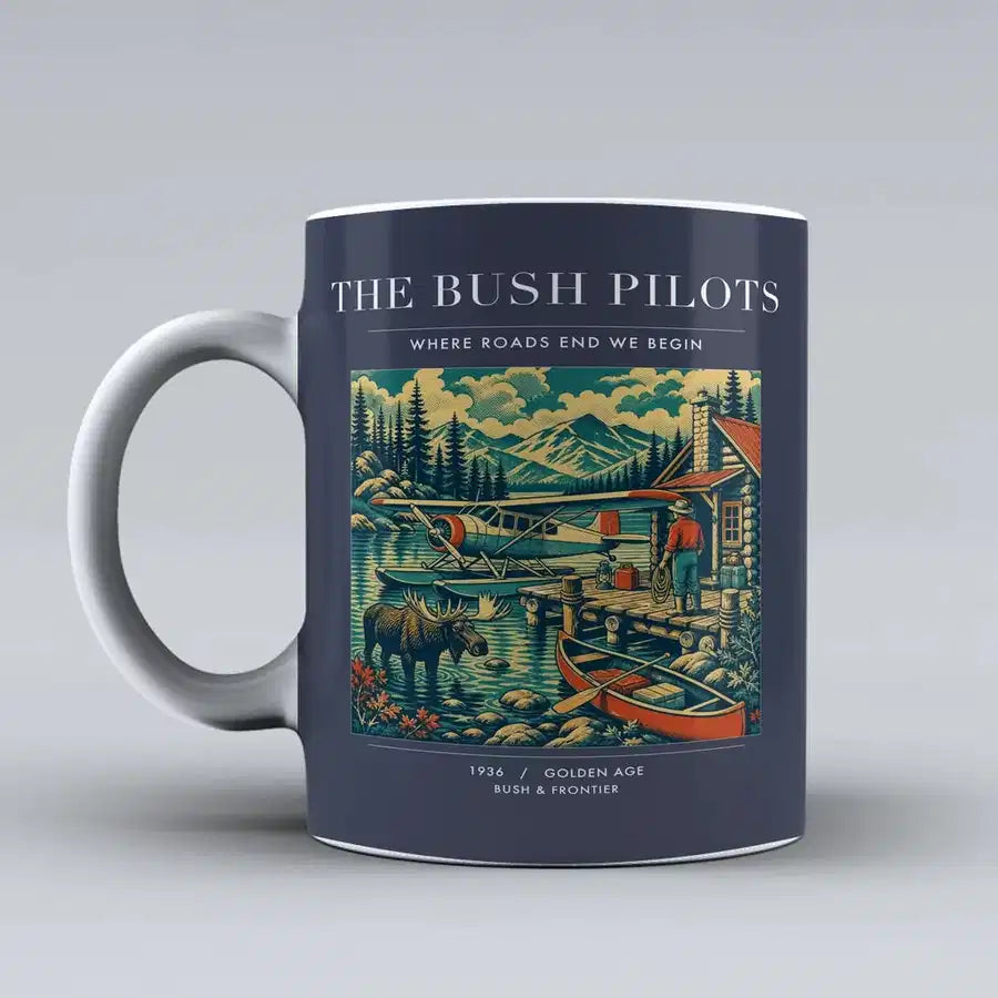 VINTAGE G4029 - The Bush Pilots - Ceramic Mug design on darkblue