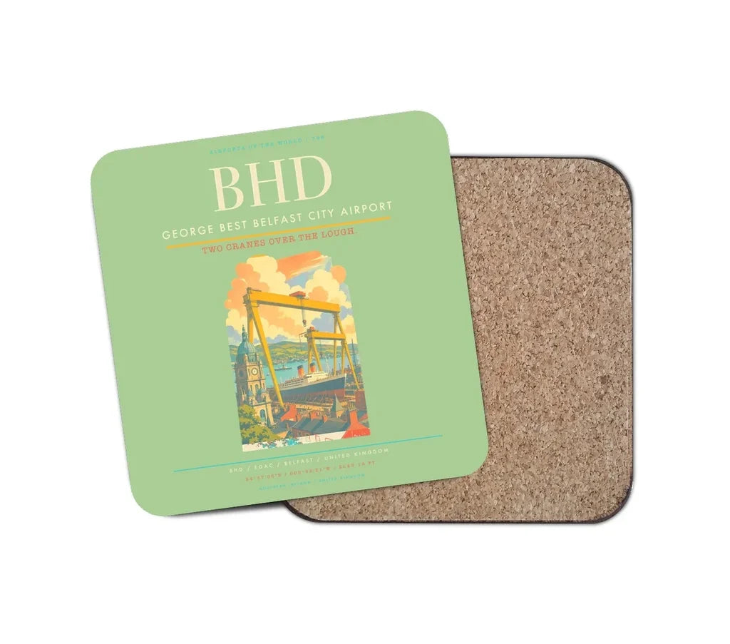 George Best Belfast City Airport BHD Coaster 1-Piece - Light Green