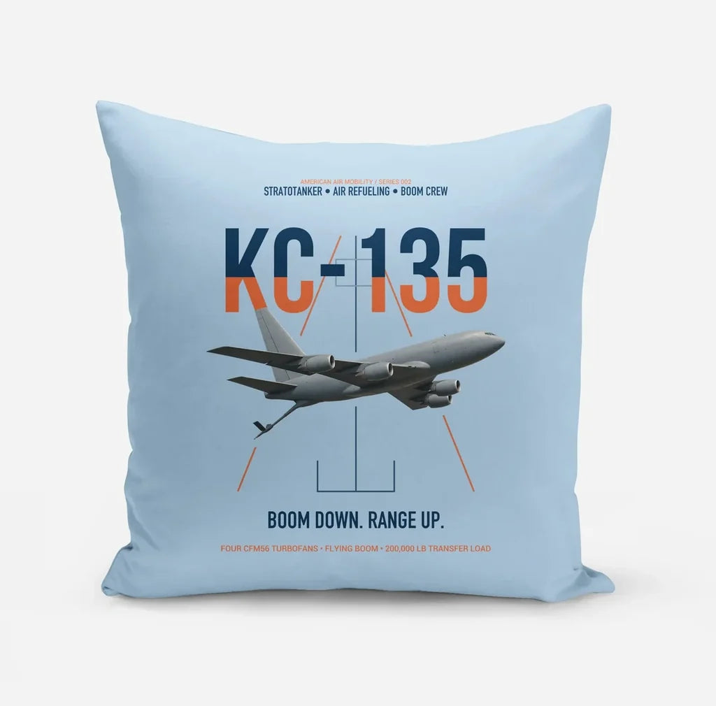 KC-135 STRATOTANKER design on light blue pillow