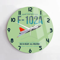 Thumbnail for F-102A Delta Dagger design on light green no frame wall clock