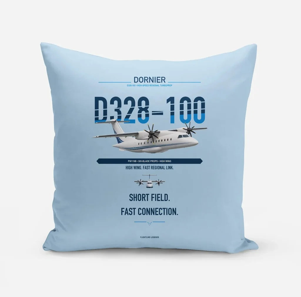 Dornier D328-100 design on light blue pillow