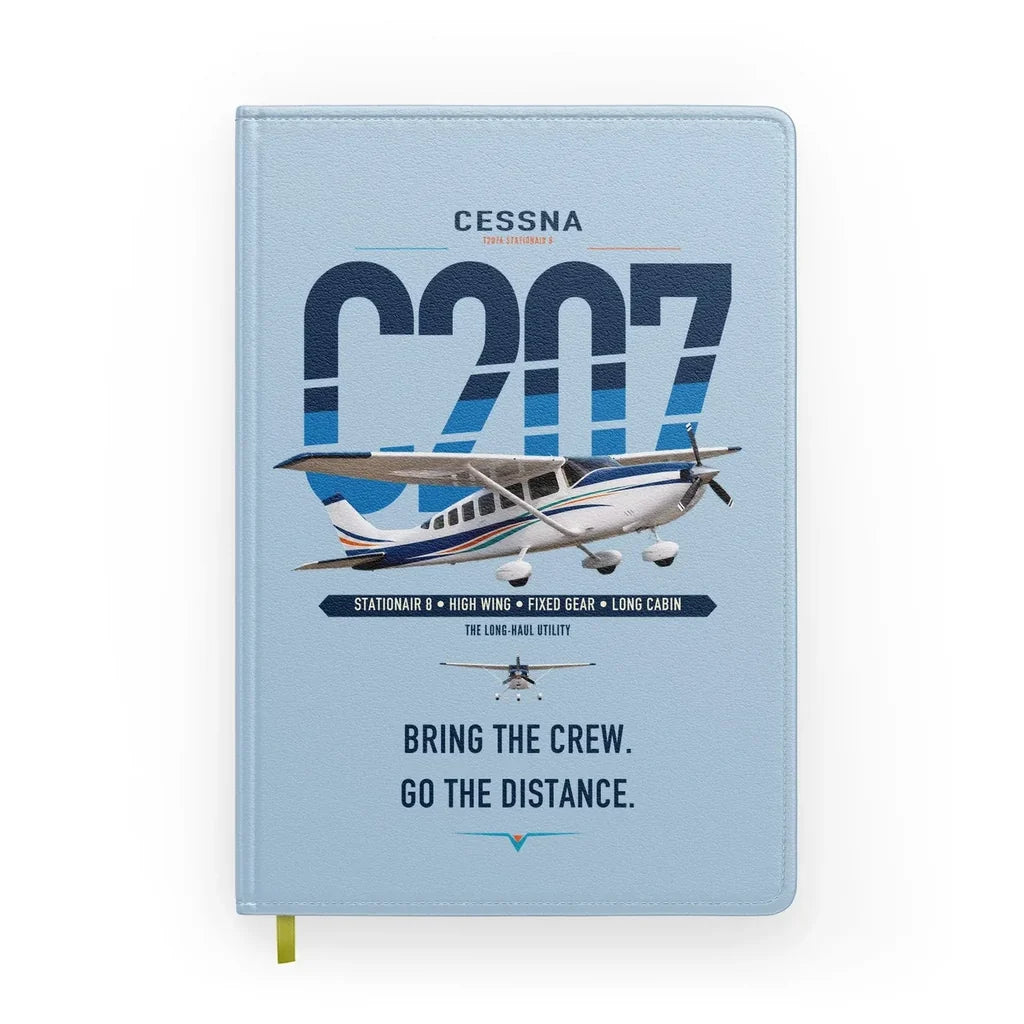 Cessna T207A Stationair 8 design on light blue notebook