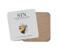 Thumbnail for London Stansted Airport (STN) design on light gray 1 piece coaster