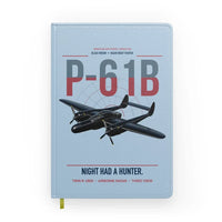 Thumbnail for P-61B Black Widow design on light blue notebook