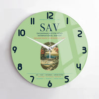 Thumbnail for Savannah-Hilton Head International Airport (SAV) design on light green no frame wall clock