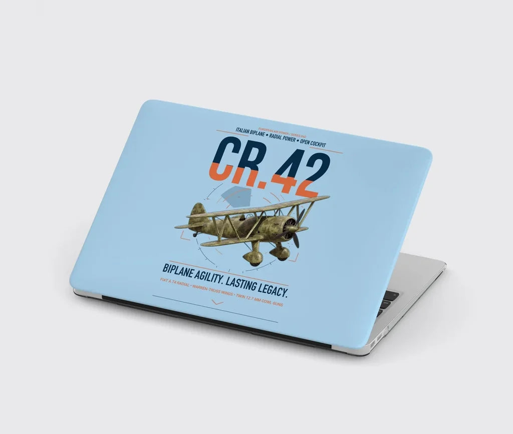 Fiat CR.42 Falco design on light blue MacBook case