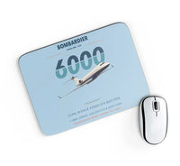 Thumbnail for Bombardier Global 6000 design on light blue rectangle mouse pad