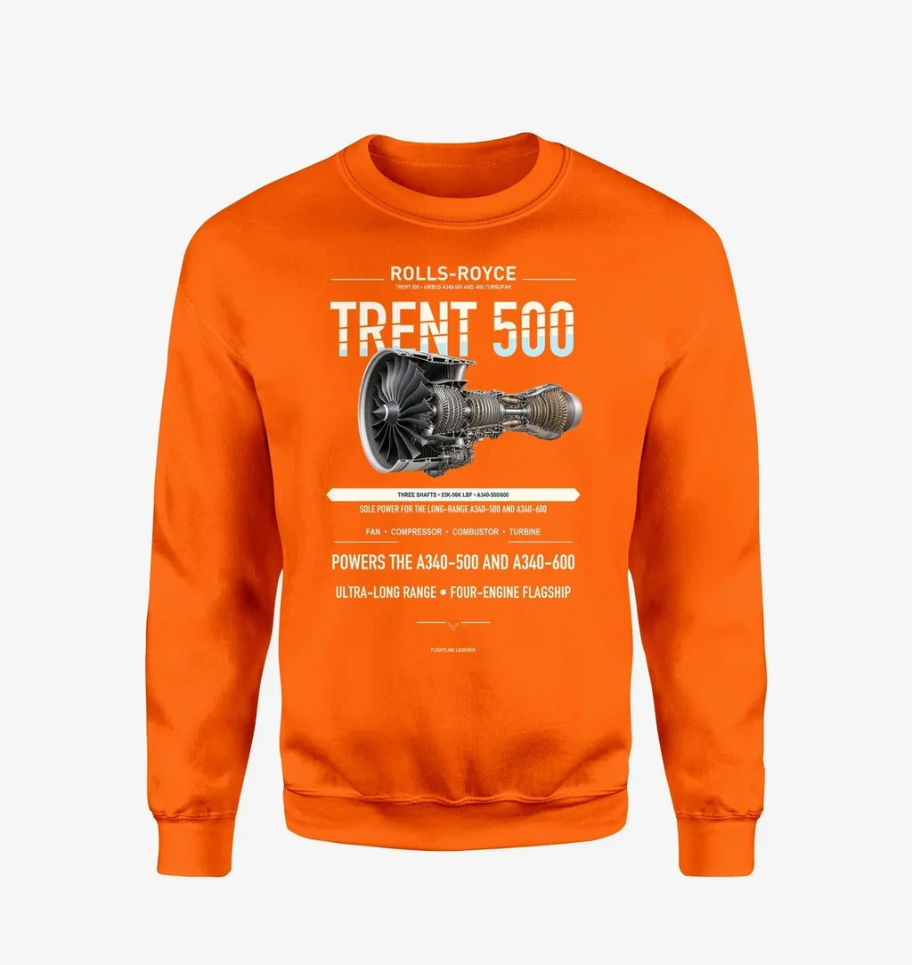 TRENT 500 design on orange sweatshirt