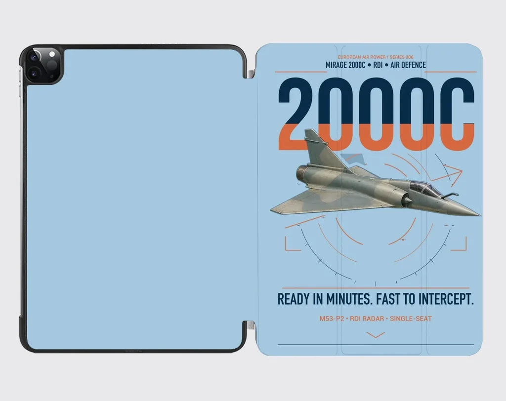 Dassault Mirage 2000C RDI design on light blue ipad tablet case
