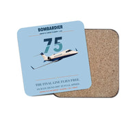 Thumbnail for Bombardier Learjet 75 Liberty design on light blue 1 piece coaster