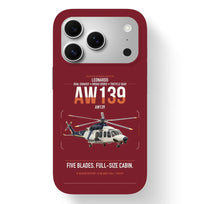 Thumbnail for Leonardo AW139 design on dark red magsafe iphone case, for iPhone 17 Pro