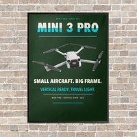Thumbnail for DJI Mini 3 Pro vertical canvas print - framed - dark green background