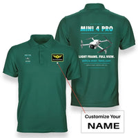 Thumbnail for DJI Mini 4 Pro design on green polo with custom name badge