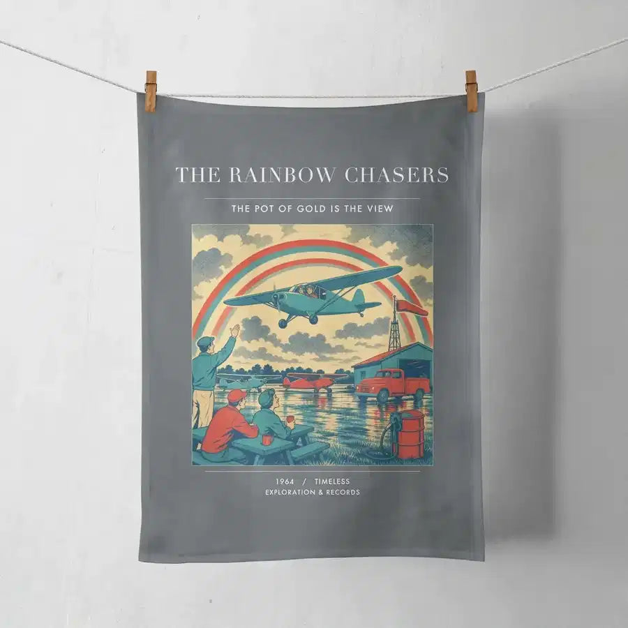 VINTAGE G4432 - The Rainbow Chasers - Designed Towels design on gray