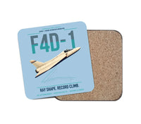 Thumbnail for F4D-1 Skyray design on light blue 1 piece coaster
