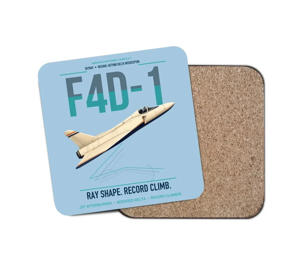 F4D-1 Skyray design on light blue 1 piece coaster