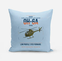 Thumbnail for Hughes OH-6A Cayuse design on light blue pillow