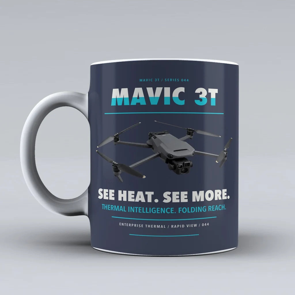 Mavic 3 Thermal Mug design on dark blue dji