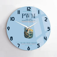 Thumbnail for Portland International Jetport (PWM) design on light blue no frame wall clock