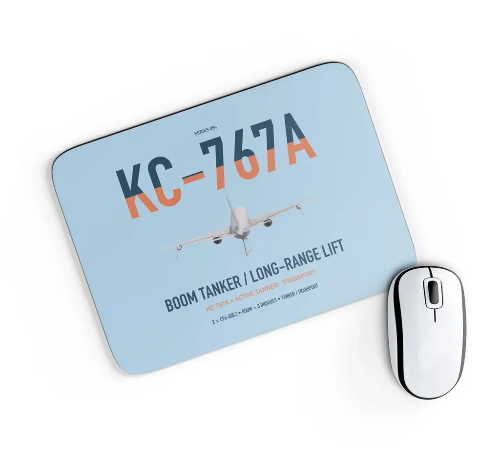Boeing KC-767A design on light blue rectangle mouse pad